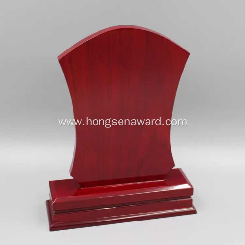 Square red wooden trophy